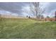 The spacious backyard features a lush green lawn and is enclosed by a wooden fence, offering a private outdoor space at 6592 S Cody Way, Littleton, CO 80123