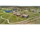 Aerial view showing a community of homes with a pond at 8625 Eagle Moon Way, Parker, CO 80134