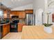 Efficient kitchen with wood cabinets, modern stainless steel appliances, and a convenient design at 712 S Longmont Ave, Lafayette, CO 80026