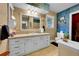 Cozy bathroom with stylish accents, well-lit vanity, and decorative wall features at 29832 Dorothy Rd, Evergreen, CO 80439