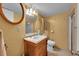 A traditional bathroom with a marble countertop vanity and wood accents at 29832 Dorothy Rd, Evergreen, CO 80439