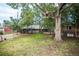 Spacious backyard featuring a mix of lush greenery and mature trees, perfect for outdoor activities at 1809 W Crestline Dr, Littleton, CO 80120