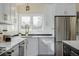 Beautiful kitchen with white cabinets and stainless steel appliances at 1190 Glencoe St, Denver, CO 80220