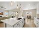 Spacious kitchen overlooking the living area, featuring a large island and stainless steel appliances at 2766 Keepsake Way, Castle Rock, CO 80109