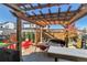 Outdoor patio area with a pergola, seating, and dining space, perfect for entertaining guests and backyard gatherings at 6045 N Dayton St, Denver, CO 80238