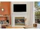 Close up of the stylish living room, highlighting fireplace, TV, and decorative elements at 2169 Eagle Ave # 2169, Superior, CO 80027