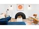Cozy living room with a modern fireplace, comfortable seating, and stylish decor at 659 Albion St, Denver, CO 80220