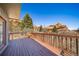 Wooden deck offering panoramic views of the dramatic Red Rocks landscape at 6601 Pike Cir, Larkspur, CO 80118