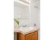 The bathroom features a single sink vanity with white tile backsplash and a shower tub with a shower curtain at 1243 N Washington St # 108, Denver, CO 80203