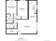 Detailed floor plan showcases the layout of the home, including the living room, kitchen, bedrooms, and bath at 1243 N Washington St # 108, Denver, CO 80203