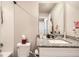 Clean bathroom with a granite countertop and a sink at 1063 Gianna Ave, Fort Lupton, CO 80621
