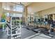 Bright community gym with treadmills, weight machines and free weights overlooking exterior grounds at 10184 Park Meadows Dr # 1303, Lone Tree, CO 80124