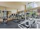 Well-equipped gym with weight training machines and treadmills, surrounded by expansive windows at 10184 Park Meadows Dr # 1303, Lone Tree, CO 80124