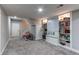 Finished basement with built-in shelving and seating at 3912 Trail Stone Cir, Castle Rock, CO 80108