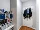 Functional entryway with built-in storage and coat rack at 3912 Trail Stone Cir, Castle Rock, CO 80108