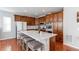 Spacious kitchen with island, hardwood floors, and ample cabinetry at 3912 Trail Stone Cir, Castle Rock, CO 80108