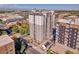 Aerial view showcasing the apartment building's exterior and surrounding neighborhood at 2 Adams St # 901, Denver, CO 80206