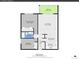 Detailed floorplan of the home, highlighting room dimensions and layout at 725 S Clinton St # 1B, Denver, CO 80247