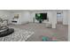 Spacious basement with wall-to-wall carpet and a large television at 2800 S University Blvd # 170, Denver, CO 80210