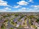 Aerial view of a residential neighborhood with manicured lawns, tree-lined streets, and well-maintained homes at 6692 S Robertsdale Way, Aurora, CO 80016