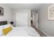 Bright bedroom features a large closet and neutral colors at 6450 W 44Th Pl # B3, Wheat Ridge, CO 80033