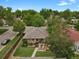 A high aerial view of the backyard and outdoor entertaining spaces at 1600 Olive St, Denver, CO 80220
