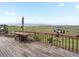 Expansive deck with a table, telescope, and panoramic views of the landscape at 16535 W 79Th Dr, Arvada, CO 80007