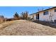 Backyard with grass, trees, a patio, and a house with white siding at 436 Pluto Ct, Lone Tree, CO 80124