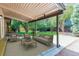 Inviting covered patio featuring comfortable seating and a lush backyard view for relaxing and entertaining at 6330 E Vassar Ave, Denver, CO 80222