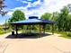 Open-air park pavilion with picnic tables set on a concrete foundation, surrounded by greenery at 1106 Oak Cir, Lakewood, CO 80215