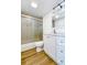 Bathroom showcasing updated floors, modern vanity, and shower at 6500 E 88Th Ave # 258, Henderson, CO 80640