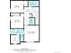 Floor plan featuring three bedrooms, three bathrooms, a laundry room, walk-in closet, and labeled dimensions for each space at 9804 Rosalee Peak St, Littleton, CO 80125