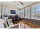 Home office with wood floors, plantation shutters, and gray walls at 22475 E Hidden Trail Dr, Parker, CO 80138