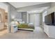Basement bedroom with ensuite bathroom access and large closet at 2618 Bellavista St, Castle Rock, CO 80109