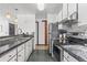 Well-lit kitchen with stainless steel appliances, ample counter space, and stylish cabinetry at 6680 E Mississippi Ave # 3, Denver, CO 80224