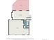 Basement floor plan showing Gathering room, laundry, bathroom, and garage with measurements at 7852 S Logan St, Littleton, CO 80122