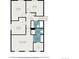 Second floor plan showing multiple bedrooms and bathrooms with measurements at 7852 S Logan St, Littleton, CO 80122