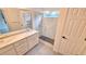 Updated bathroom with a tiled shower, neutral vanity, and modern fixtures at 10538 Tiger Chase, Lone Tree, CO 80124