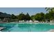 Large, inviting community pool with lounge chairs and mature trees surrounding the area at 10538 Tiger, Lone Tree, CO 80124