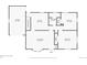 Floor plan with a garage, kitchen, bathroom, two bedrooms, living room and closets at 6050 Marshall Ct, Arvada, CO 80003