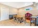 Finished basement featuring a dining area and a built in for storage or displaying decor items at 17635 Silver Fox Ct, Mead, CO 80542