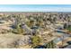 Panoramic aerial view showing the property's positioning within the quiet neighborhood with tree-lined streets at 4747 E Mansfield Ave, Englewood, CO 80113