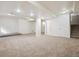 Spacious finished basement with neutral carpeting and white doors, providing ample room for various activities at 2601 Pemberly Ave, Highlands Ranch, CO 80126