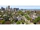 Scenic aerial view showcasing a mix of residential buildings and lush greenery with a beautiful city skyline at 2355 N Emerson St, Denver, CO 80205