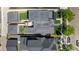 Detailed aerial view of multiple residences, showcasing rooftops, yards, and the layout of a residential block at 2355 N Emerson St, Denver, CO 80205