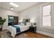 Cozy bedroom featuring natural light from the skylight and window at 2355 N Emerson St, Denver, CO 80205