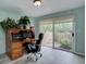 Home office with built-in desk, lots of natural light, and views of the backyard at 7715 S Hudson Ct, Centennial, CO 80122
