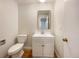 Simple bathroom with white vanity and a toilet at 1772 Robb St, Lakewood, CO 80215