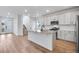 Modern kitchen with granite counters, stainless appliances, and a kitchen island with sink and space for seating at 3336 N Haleyville Ct, Aurora, CO 80019