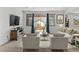 Bright and airy living room with sliding glass doors to the patio and comfortable seating at 6728 Mentha Dr, Castle Rock, CO 80108